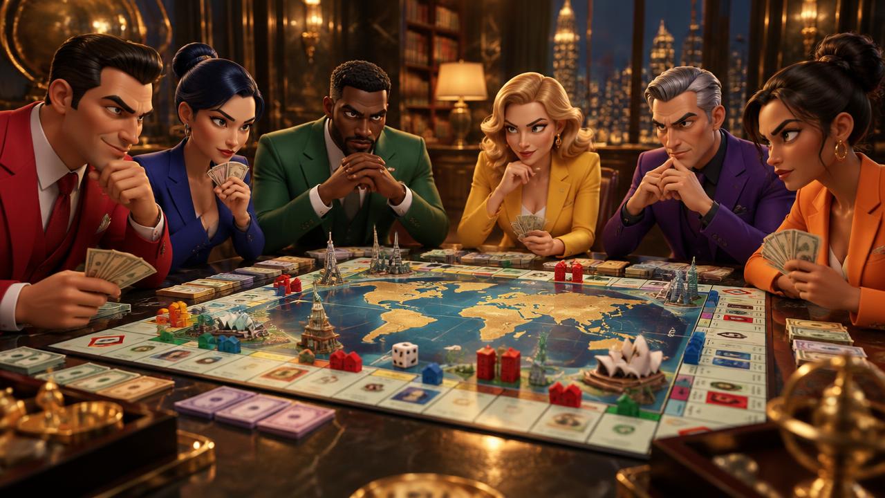 Six Kingdoms concept art: players gathered around the table